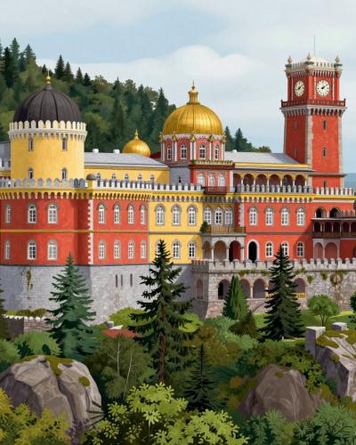 AI-generated illustration of Alto Do Cha (Palácio Da Pena)