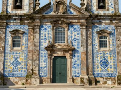 AI-generated illustration of Church With Gorgeous Floor-to-ce Azulejos (Santarém)
