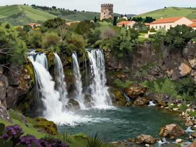 AI-generated illustration of Pego De Inferno (Lagoon/Waterfall)