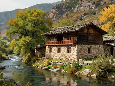 AI-generated illustration of Rio De Onor (Village)
