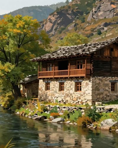 AI-generated illustration of Rio De Onor (Village)