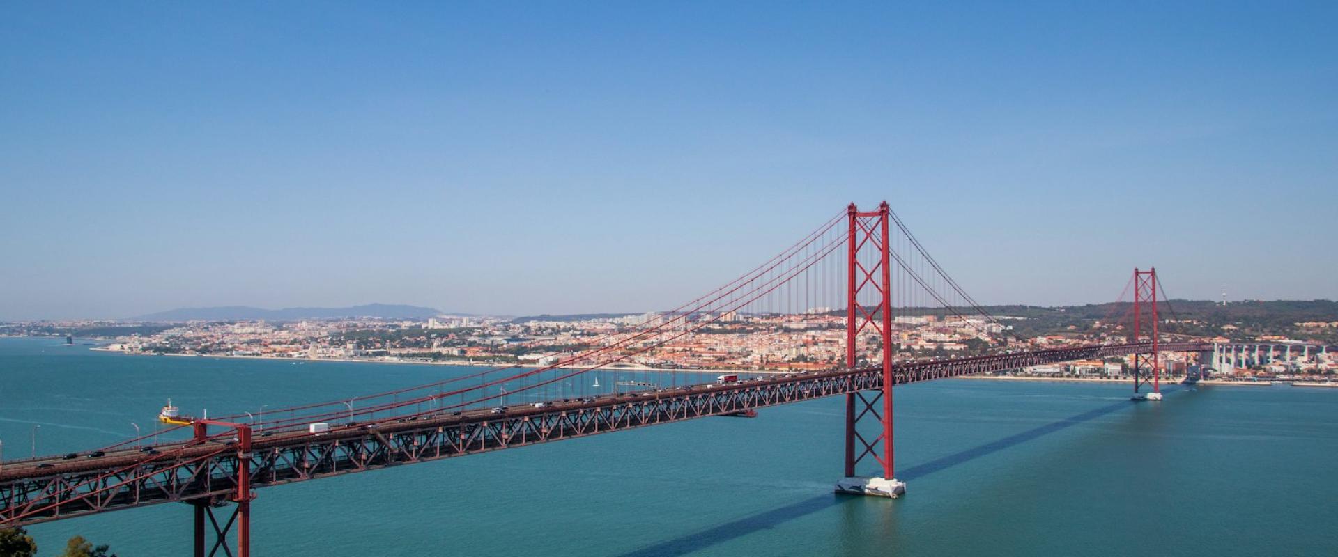 25 De Abril Bridge (the Famous Red Bridge)