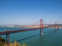 25 De Abril Bridge (the Famous Red Bridge)