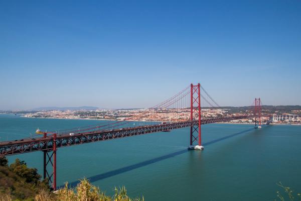 25 De Abril Bridge (the Famous Red Bridge)