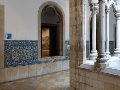 Azulejo-lined cloister of the Museu Nacional do Azulejo in Lisbon