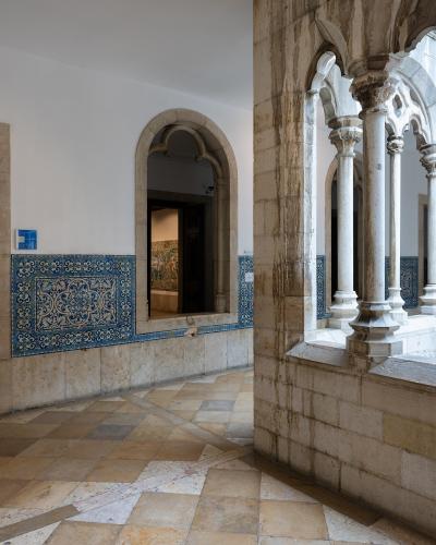 Azulejo-lined cloister of the Museu Nacional do Azulejo in Lisbon
