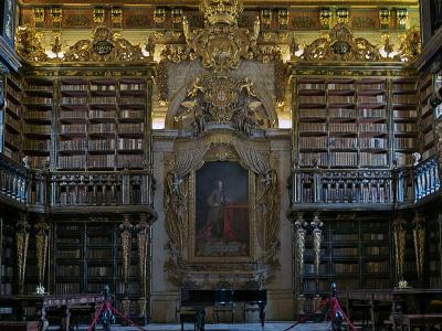 The gilded Baroque reading rooms of the Biblioteca Joanina, Coimbra