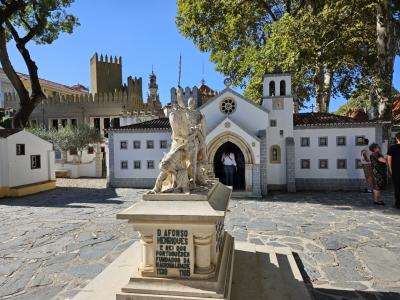 Miniature castle and monuments at Portugal dos Pequenitos park, Coimbra