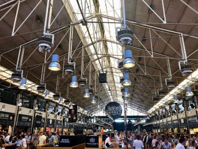 Interior of Time Out Market Lisbon food hall in the Mercado da Ribeira, Lisbon