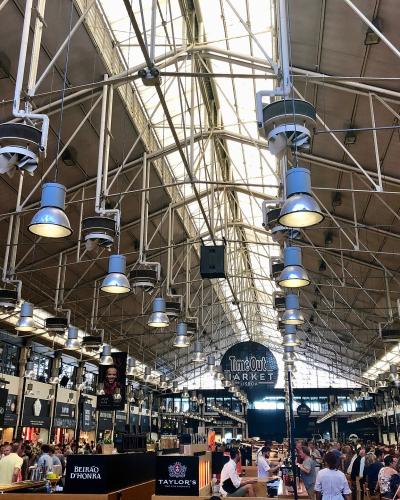 Interior of Time Out Market Lisbon food hall in the Mercado da Ribeira, Lisbon