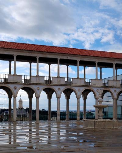 Arcaded courtyard loggia of the Machado de Castro National Museum in Coimbra