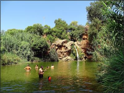 The green pool of Pego do Inferno near Tavira