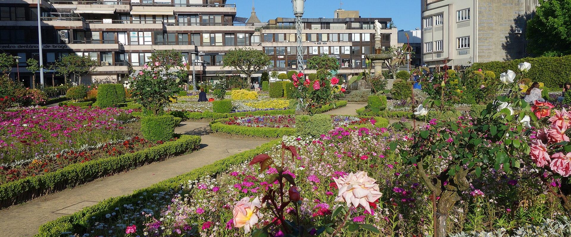 Flower beds of the Jardim de Santa Bárbara in Braga