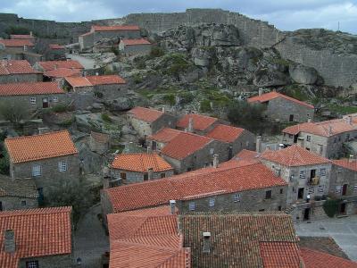 Granite houses among the boulders of the historic village of Sortelha