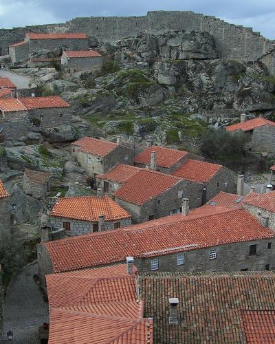 Granite houses among the boulders of the historic village of Sortelha