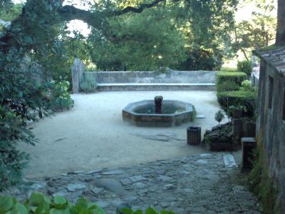 Cloister courtyard and fountain at Convento dos Capuchos in the Sintra hills