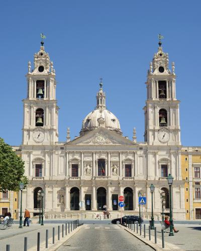 The twin-towered facade of the National Palace of Mafra