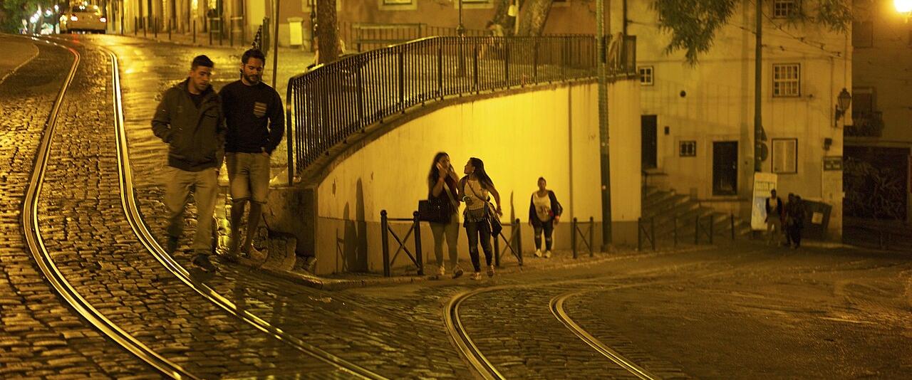 Lisbon's Alfama and Graça districts at night