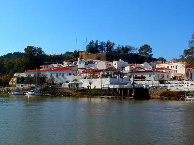 Alcoutim's whitewashed houses on the bank of the Guadiana river