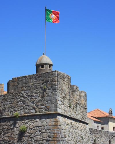 Fort of Sao Joao Baptista da Foz with Portuguese flag, Foz do Douro, Porto