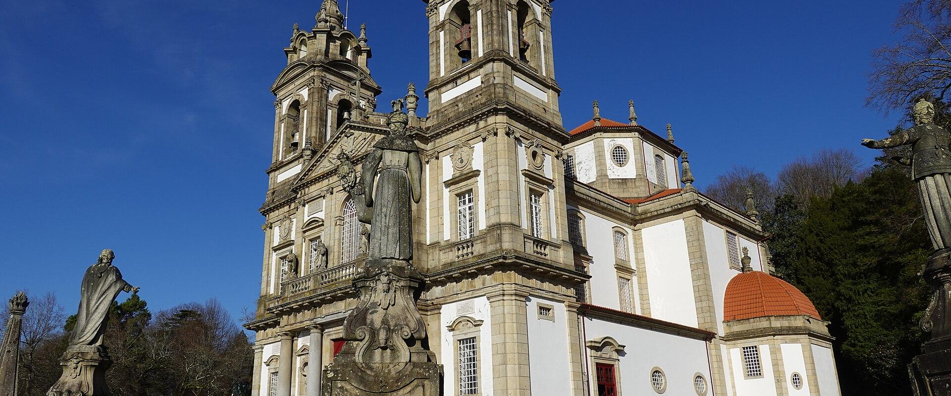 Basilica of Bom Jesus do Monte above its baroque stairway, Braga