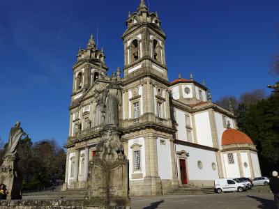 Basilica of Bom Jesus do Monte above its baroque stairway, Braga