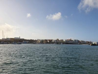 The harbour of Peniche across the water