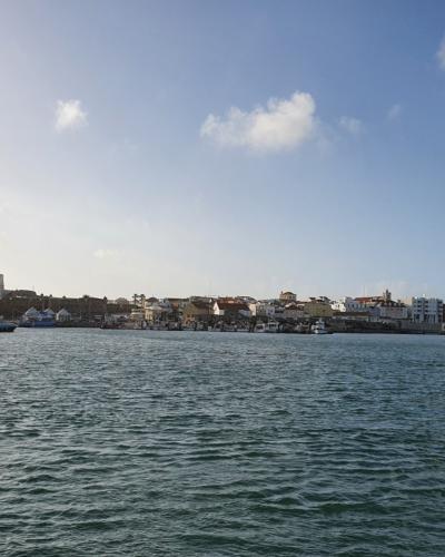 The harbour of Peniche across the water