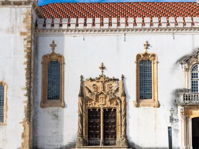 Manueline portal of St Michael's Chapel at the University of Coimbra in the historic old town