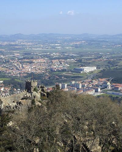 View over Sintra town from the walls of the Moorish Castle, Portugal